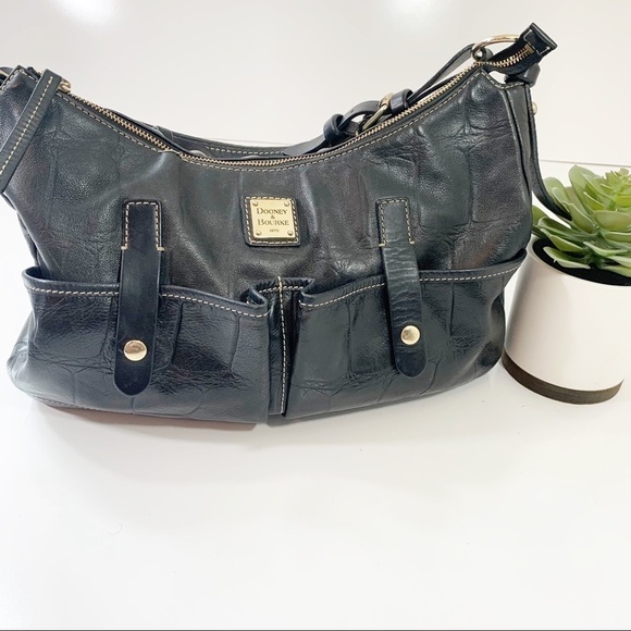 Dooney & Bourke Handbags - Vintage Dooney& Bourke Black Croc Leather Tote Bag